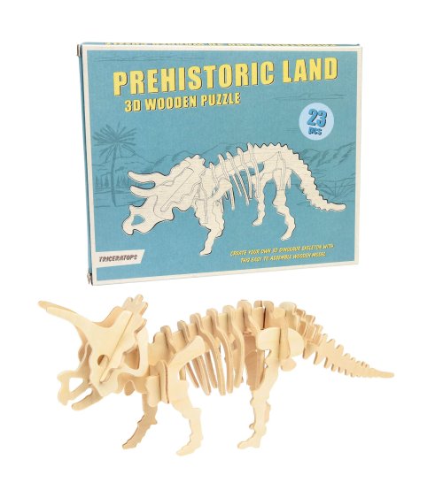 Dino houten 3D puzzel triceratops
