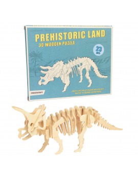 Dino houten 3D puzzel triceratops