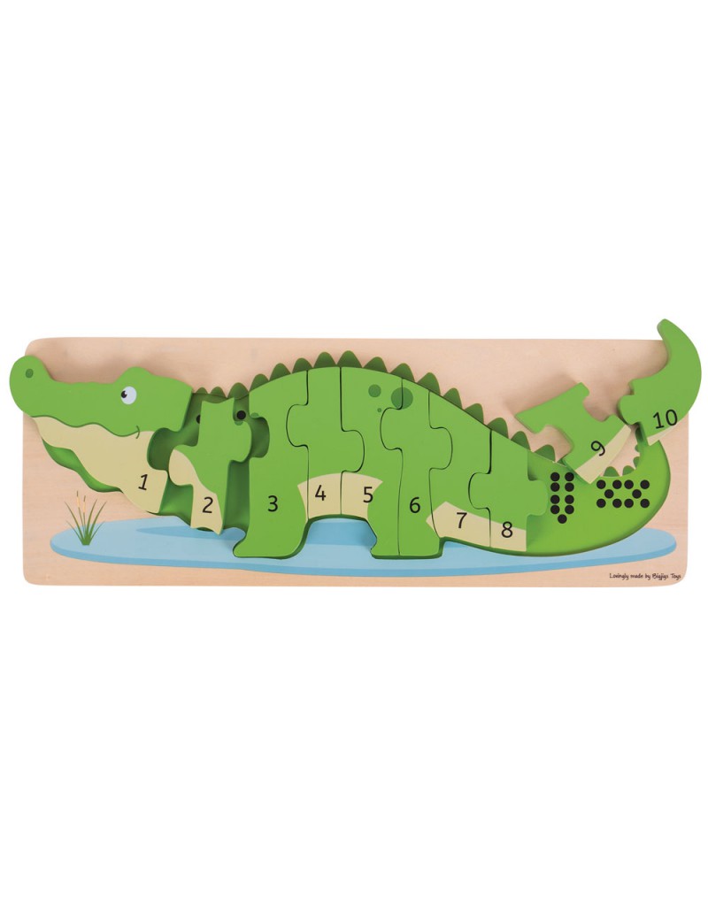 Houten puzzel 3D krokodil - BigJigs