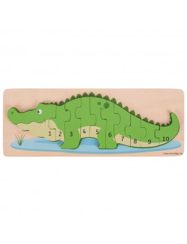 Houten puzzel 3D krokodil - BigJigs