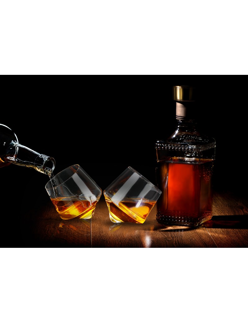 Rollende whisky glazen
