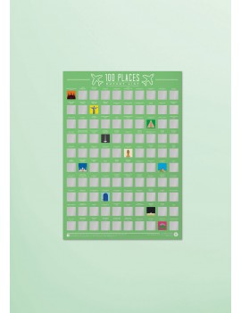 100 Places travel bucket list poster