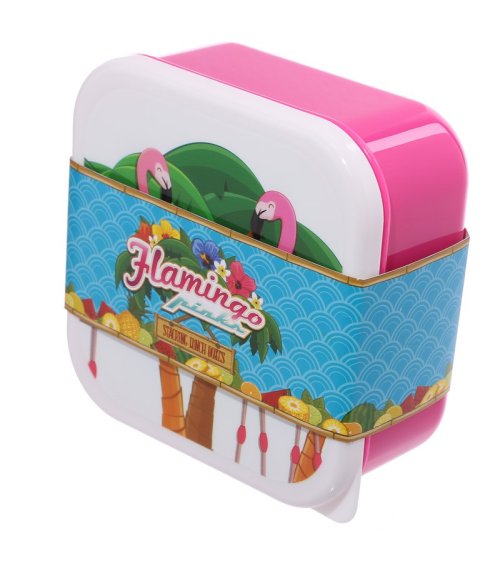 Brooddoos snackdoosjes flamingo set van 3