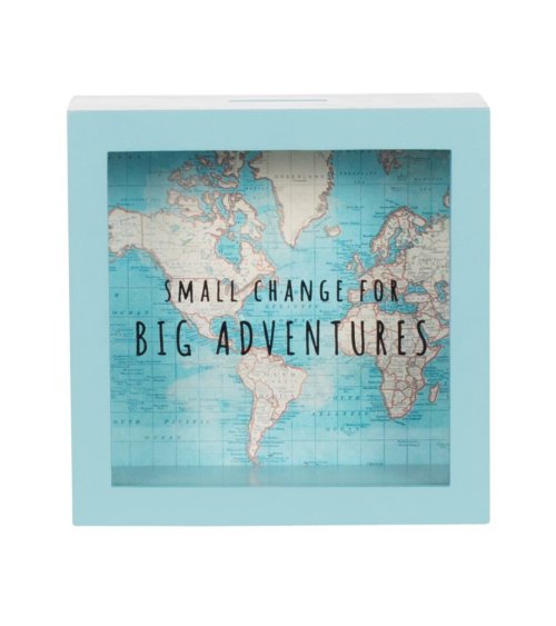 Wereldkaart spaarpot big adventures - Sass & Belle
