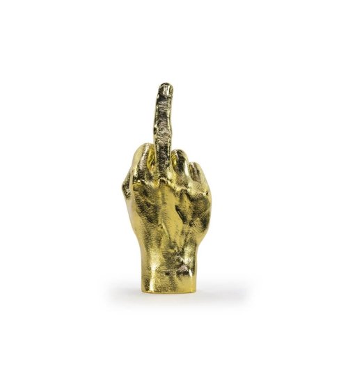 Gouden middelvinger beeldje - Bitten Design