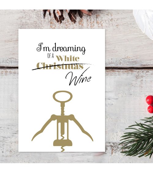 Kerstkaart dreaming of a white wine set van 10 - Lacarta