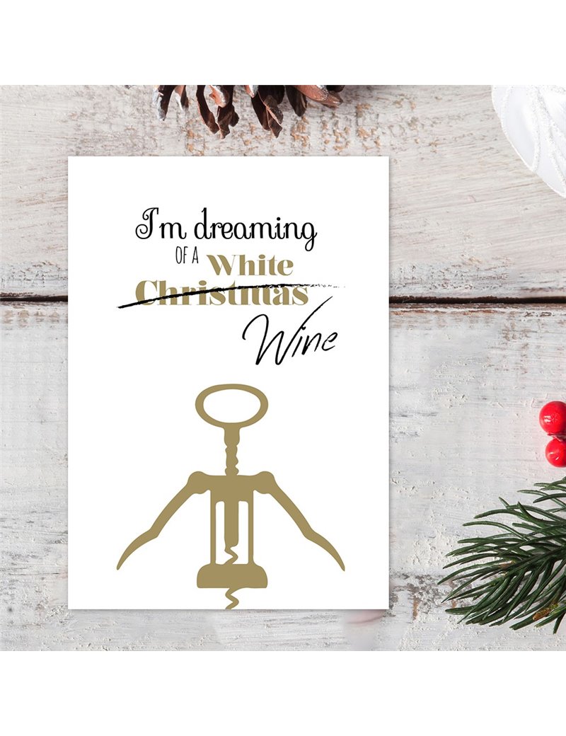 Kerstkaart dreaming of a white wine set van 10 - Lacarta