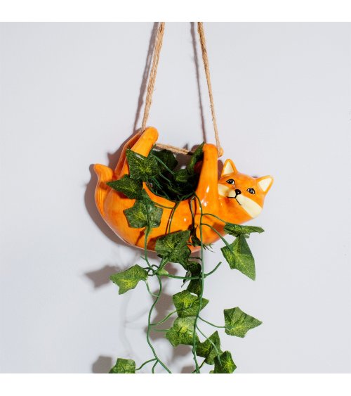 Hangende bloempot vos oranje - Sass & Belle