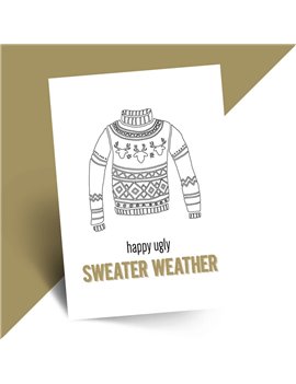 Grappige kerstkaart sweater set van 10 - Lacarta