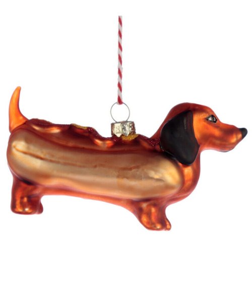 Glazen hond kersthanger decoratie