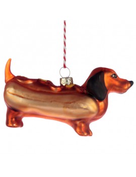 Glazen hond kersthanger decoratie