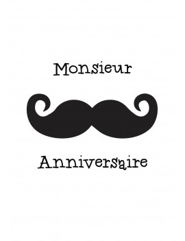 Pakket van 8: Verjaardagskaart "Monsieur Anniversaire"