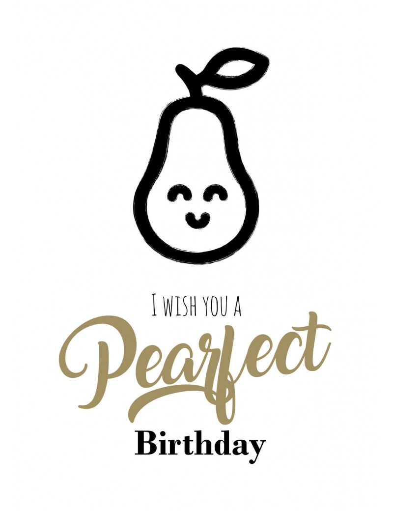 Pakket van 8: Verjaardagskaart "pearfect birthday"