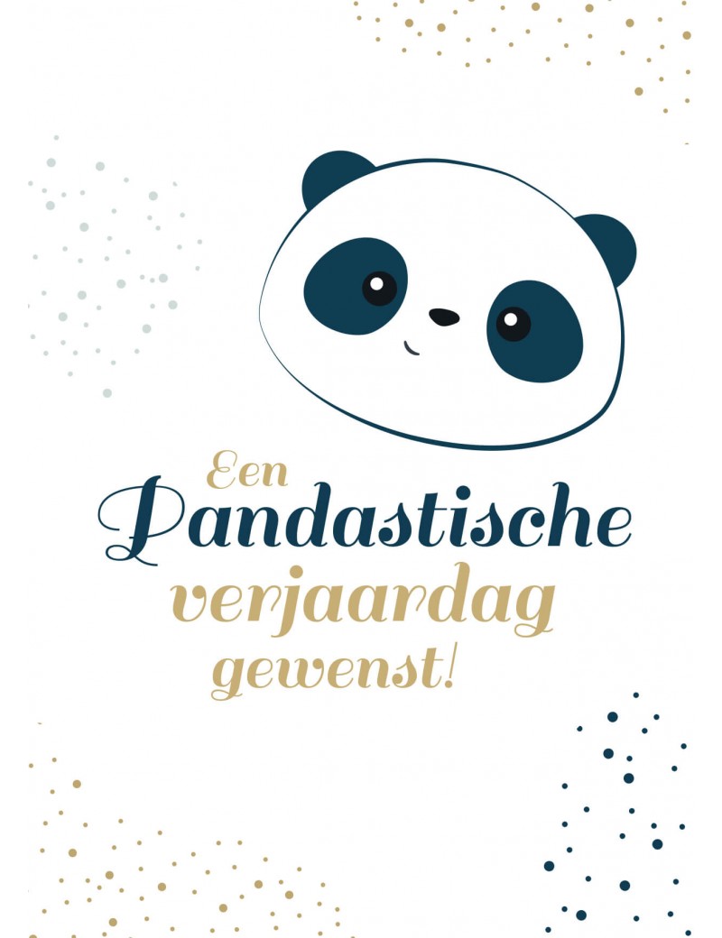 Pakket van 8: Panda verjaardagskaart