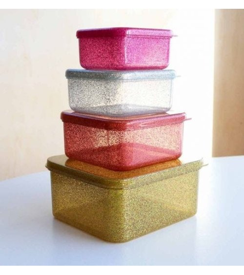 Glitter snackdoosjes set van 4 - A Little Lovely Company