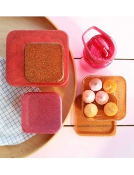 Glitter roze snackdoosjes set van 4 - A Little Lovely Company