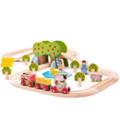 Houten speelgoedtrein boerderij - Green Toys
