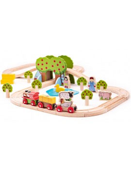 Houten speelgoedtrein boerderij - Green Toys