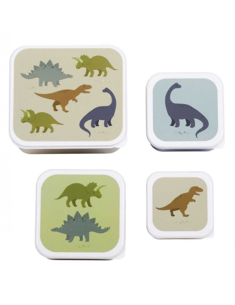 Dino snackdoosjes set van 4 - A Little Lovely Company