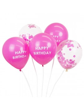 Roze ballonnen Happy Birthday - Talking Tables