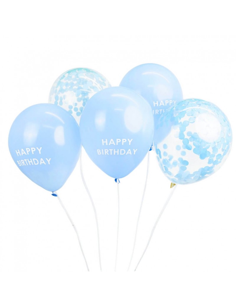 Blauwe ballonnen Happy Birthday - Talking Tables