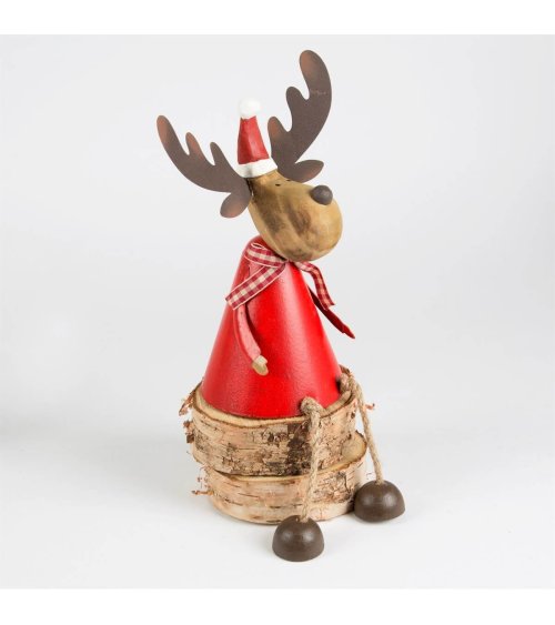 Rudolf kerstdecoratie met hangende beentjes - Sass & Belle