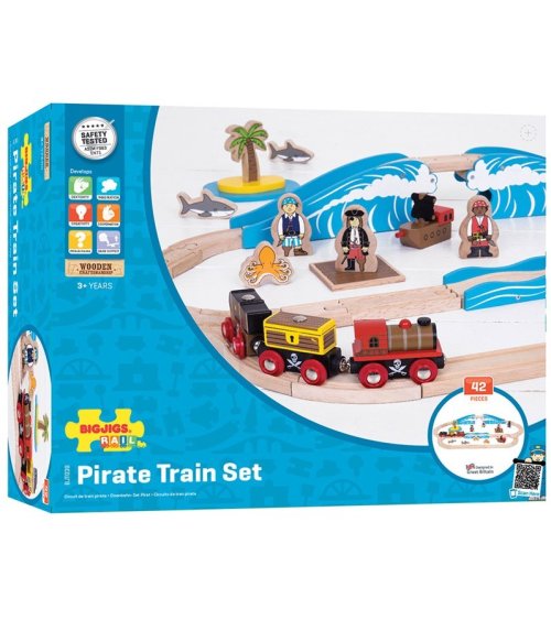 Houten speelgoedtrein piraat - Green Toys