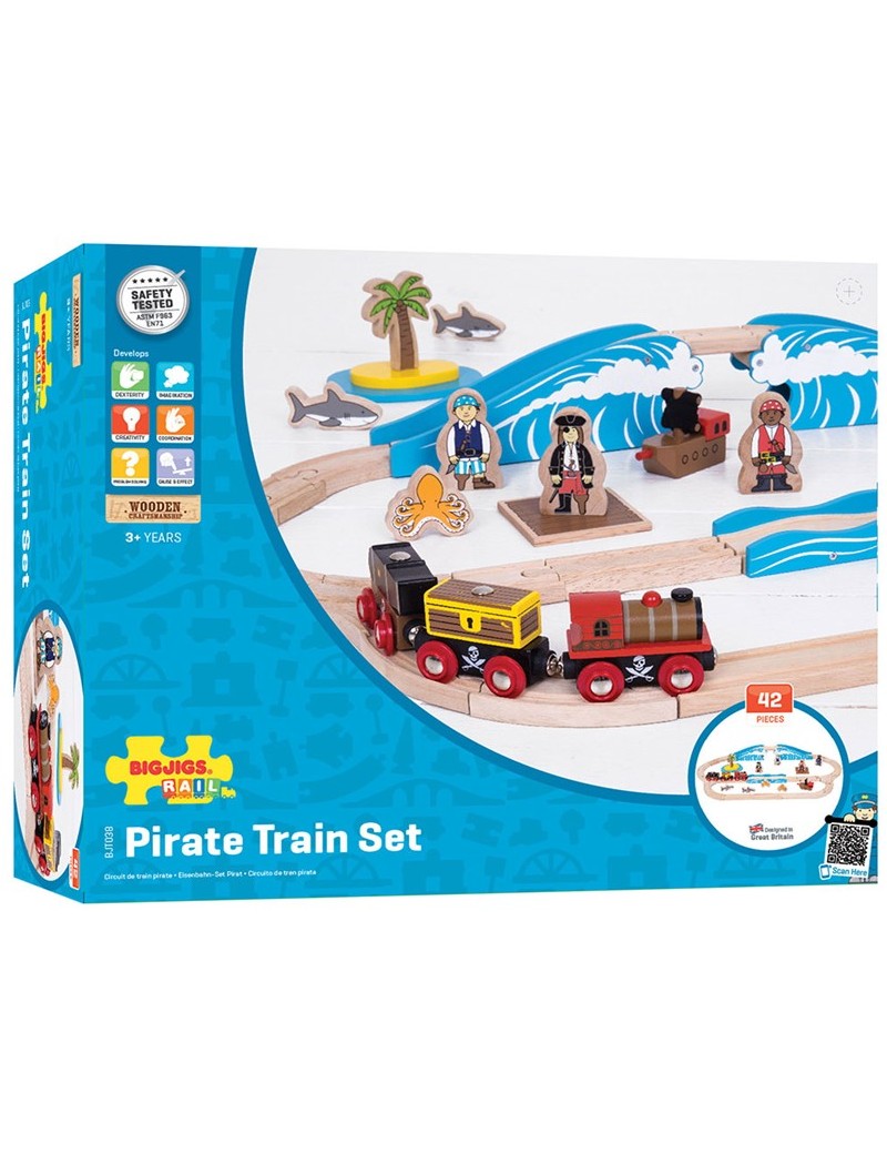 Houten speelgoedtrein piraat - Green Toys