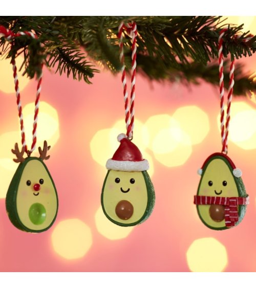 Setje van 3 avocado kersthangers - Sass & Belle