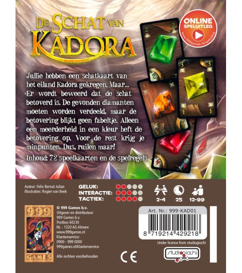 De Schat Van Kadora kaartspel - 999 Games