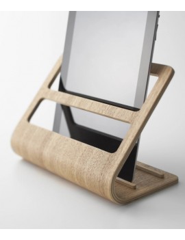 Tablet en smartphone houder uit hout - Yamazaki
