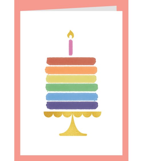 Dubbele verjaardagskaart met taart - Lacarta
