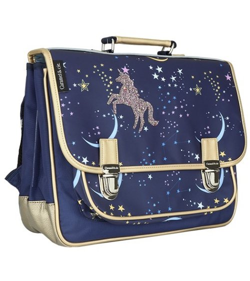 Boekentas eenhoorn blauw medium - Constellation Nuit - Caramel et Cie