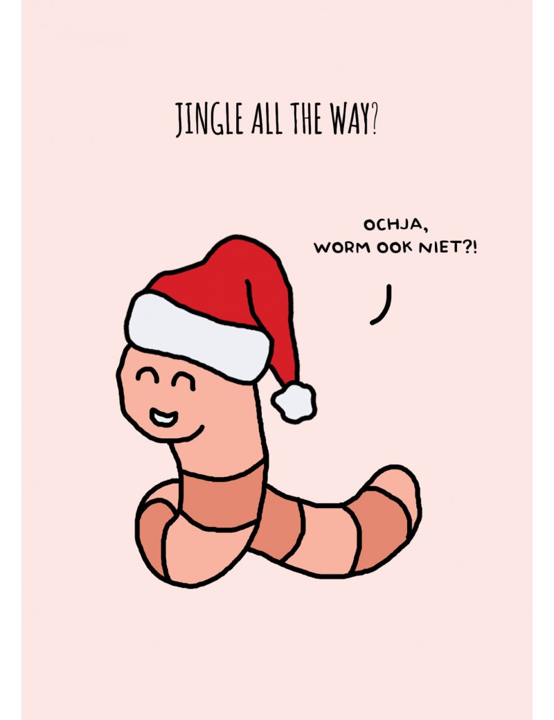 10 x Jingle all the way - grappige kerstkaart - Lacarta