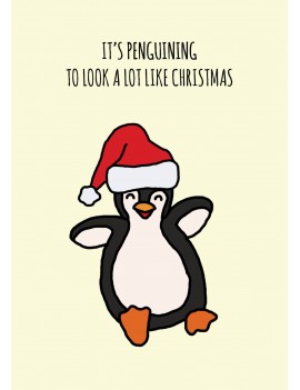 10 x Penguining to look like Christmas - grappige kerstkaart - Lacarta
