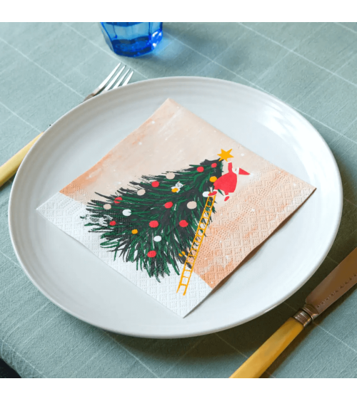 Kerstservetten met kerstboom servetten - Talking Tables