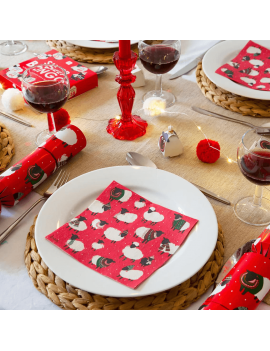 Kerstservetten met schaap servetten - Talking Tables