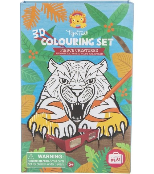 Kleurset kleurplaten jungle met stiften - Tiger Tribe