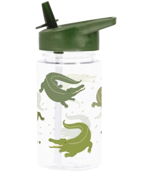 Krokodil drinkfles groen - A Little Lovely Company