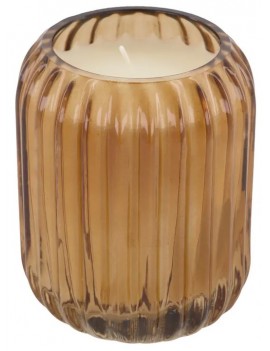 Geurkaars glas met houten deksel roestbruin - Zusss