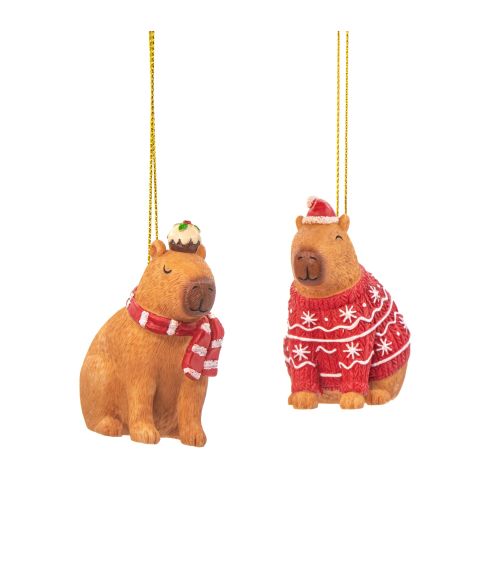 Kersthanger Capybara set van 2 stuks - Sass & Belle
