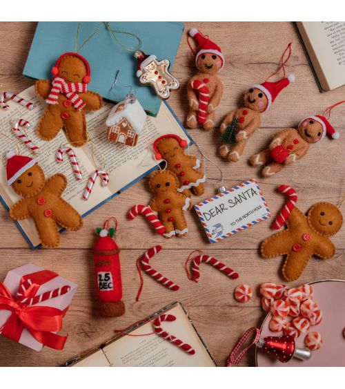 Kersthanger Gingerbread set van 3 stuks - Sass & Belle