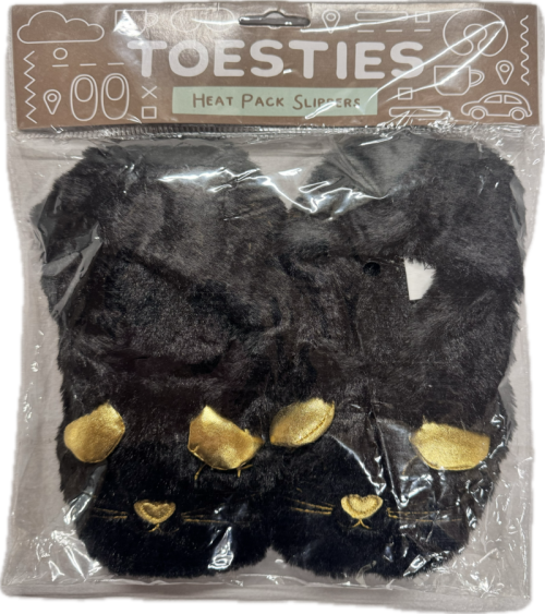 Kersenpit pantoffels poes zwart - Puckator