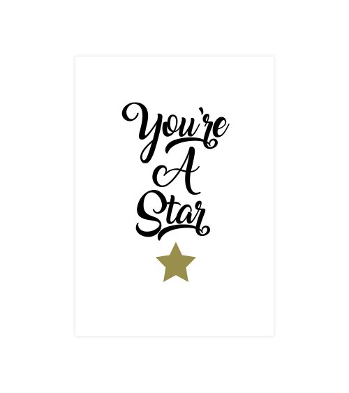 Bedankingskaart "You're A Star"