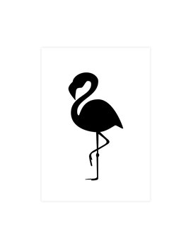 Wenskaart "Flamingo Black"