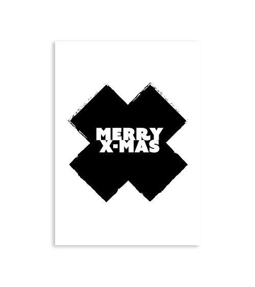 Kerstkaart "Merry X"