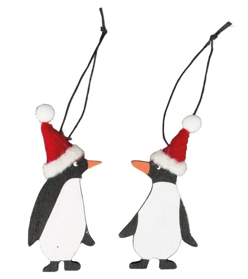 Kersthanger pinguin met kerstmuts - Sass & Belle