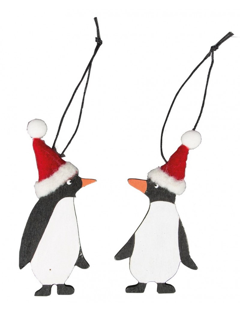 Kersthanger pinguin met kerstmuts - Sass & Belle