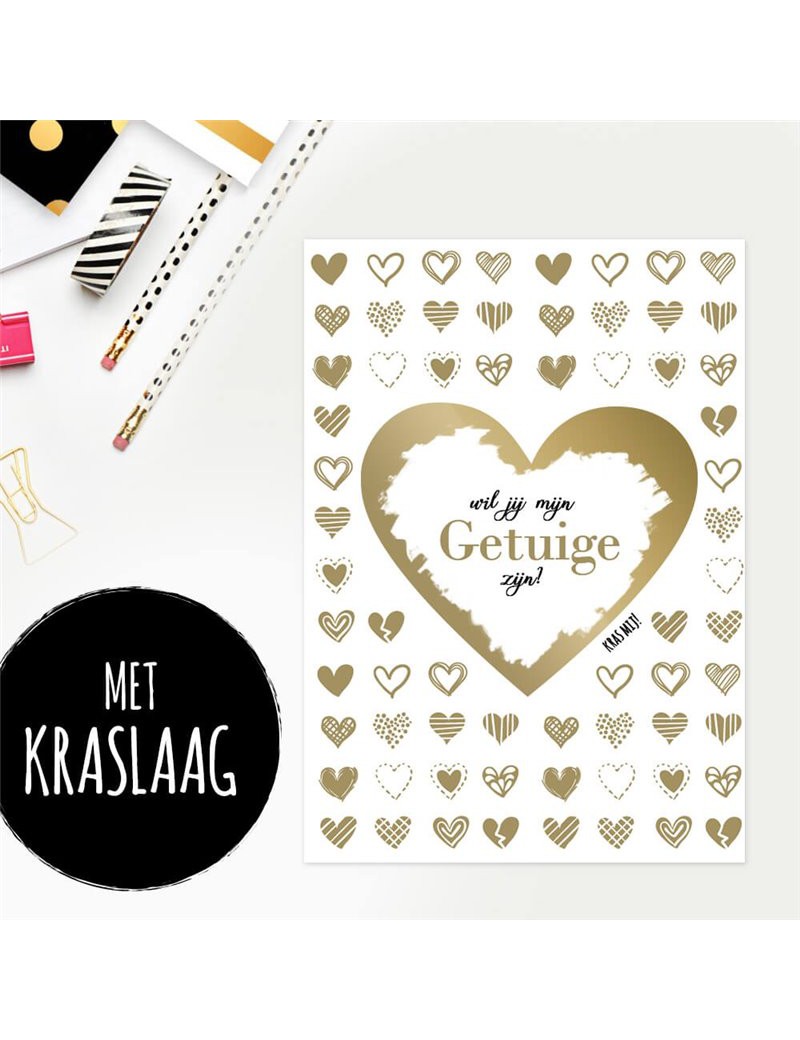 Eigen kraskaart met hartjes Eigen kraskaart met hartjes